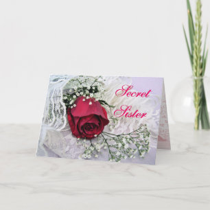 Tarjeta Sister-Rosa secreto y ocasión de encaje