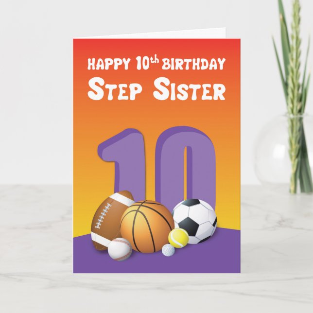 Tarjeta Sister Step 10.ª Bolas Deportivas de Cumpleaños (Anverso)