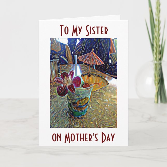 TARJETA ***SISTER*** TO YOU ON **MOTHER'S DAY** CHEERS! (Anverso)
