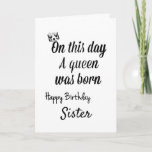 TARJETA **SISTER** YOU ARE A QUEEN "BIRTHDAY" CARD<br><div class="desc">LET "YOUR SPECIAL **GRANDAUGHTER** " KNOW HOW MUCH SHE MEANS TO "YOU" ON HER VERY SPECIAL DAY WITH THIS LOVELY CARD AND THANKS FOR STOPPING BY 1 OF MY 8 STORES!</div>