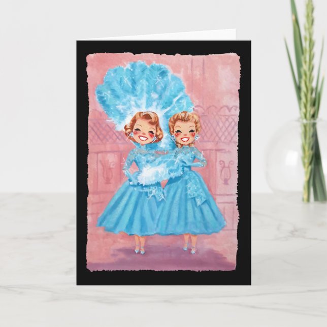 Tarjeta Sisters White Christmas Movie 1954 Xmas Snow Pajam (Anverso)