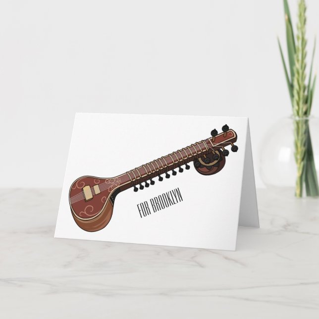 Tarjeta Sitar personalizado ilustracion (Anverso)