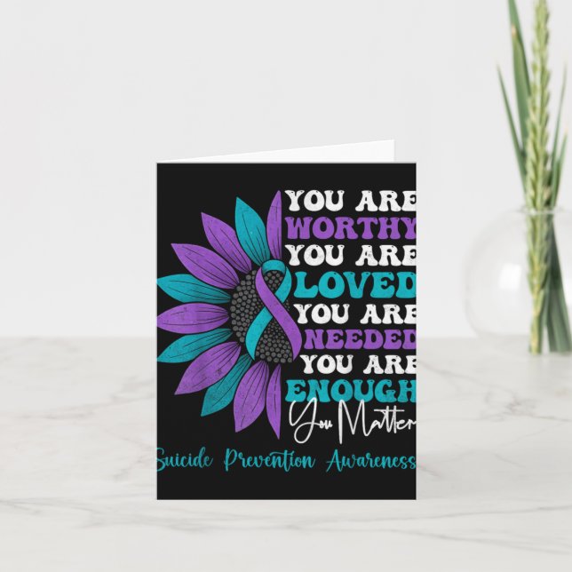 Tarjeta Sitive Motivational Suprt Suicide Prevention Aware (Anverso)