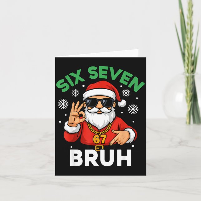 Tarjeta Six Seven 67 Christmas 6 7 Bruh Boys Kids 6-7 Meme (Anverso)