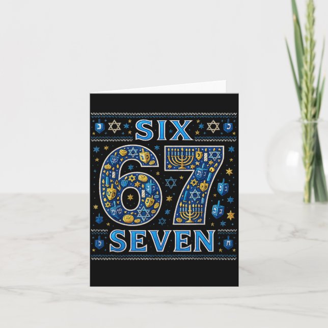 Tarjeta Six Seven 67 Hanukkah Festival Of Lights Quote  (Anverso)