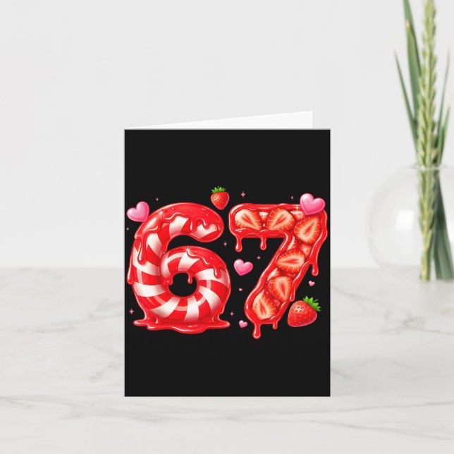 Tarjeta Six Seven 67 Meme 6 7 Valentines Day Heart Men Wom (Anverso)