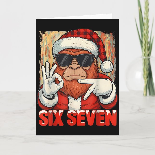Tarjeta Six Seven 67 Meme Bigfoot Funny Chistmas Men Women (Anverso)