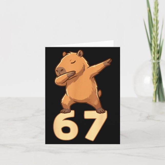 Tarjeta Six Seven 67 Meme Capybara Funny 67 Capybara For K (Anverso)