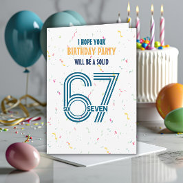 Tarjeta  Six Seven 6 7 Coloful Confetti Boy Birthday