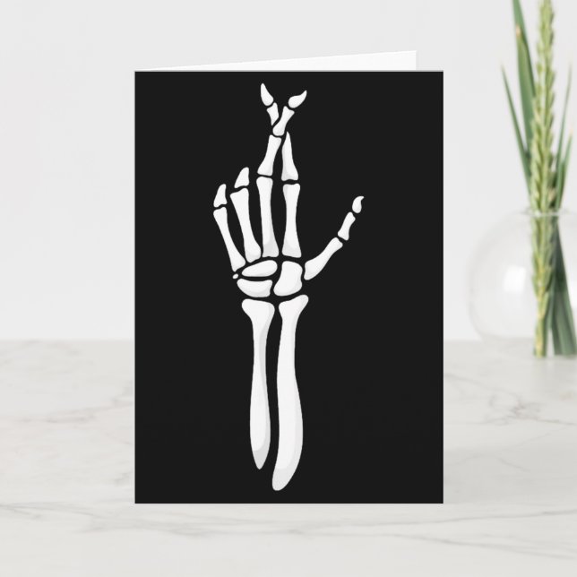 Tarjeta Six Seven 6 7 Meme Funny Skeleton Hands Sign Let's (Anverso)