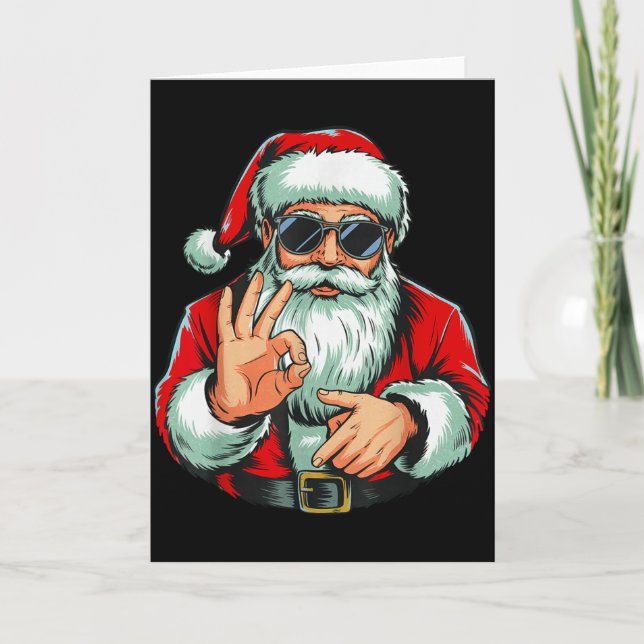 Tarjeta Six Seven 6 7 Meme Santa Christmas  (Anverso)