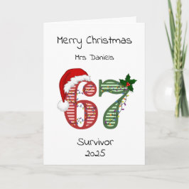 Tarjeta Six Seven 6 7 Survivor Funny Christmas Holiday