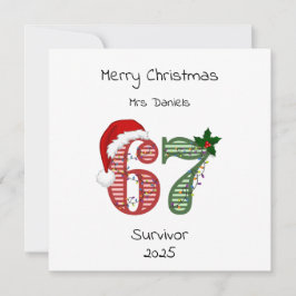Tarjeta Six Seven 6 7 Survivor Funny Christmas Holiday