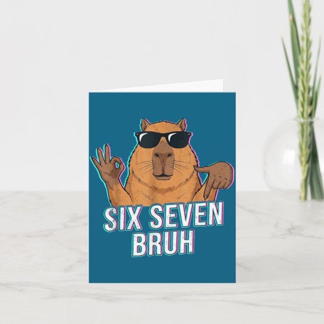 Tarjeta Six Seven Bruh Capybara 67 Boys Teens Kids Animals (Anverso)