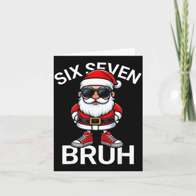 Tarjeta Six Seven Bruh Funny 67 Meme Christmas Santa  (Anverso)