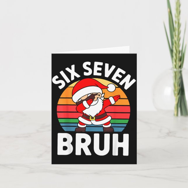 Tarjeta Six Seven Bruh Santa Dabbing Christmas  (Anverso)