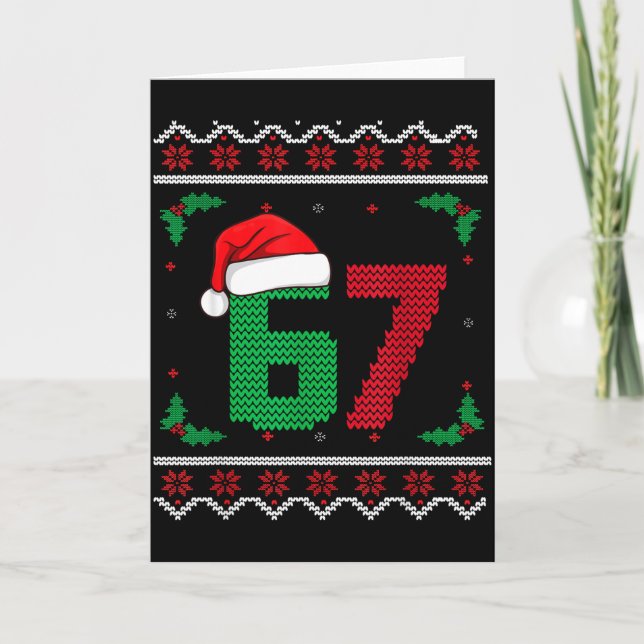 Tarjeta Six Seven Christmas 6 7 Ugly Christmas Sweater  (Anverso)