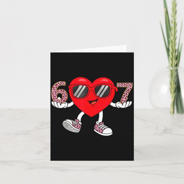 Tarjeta Six Seven Cute Heart 67 Meme 6 7 Valentines Day Bo (Anverso)