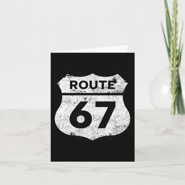 Tarjeta Six Seven Funny Route 67 Road Sign 6 7 Meme Men Wo (Anverso)