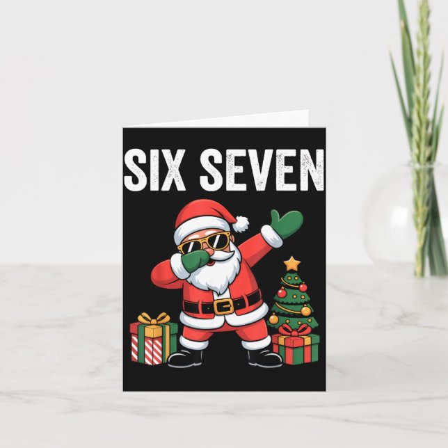 Tarjeta Six Seven Funny Santa Christmas 67 Meme  (Anverso)