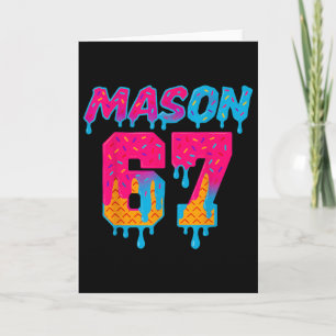 Tarjeta Six Seven Helado Goteo Deporte 67 Mason Meme 
