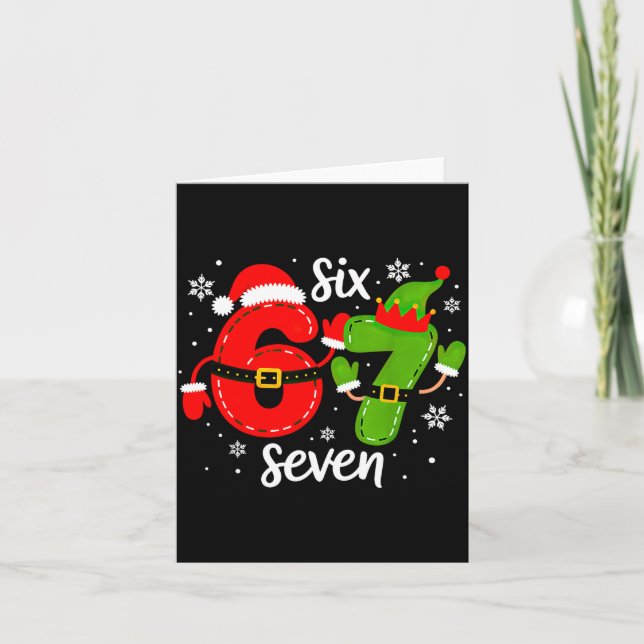 Tarjeta Six Seven Meme Christmas 67 Xmas  (Anverso)