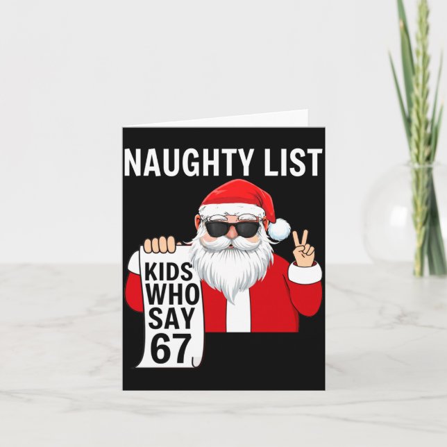 Tarjeta Six Seven Meme Funny Christmas Naughty List Kids W (Anverso)