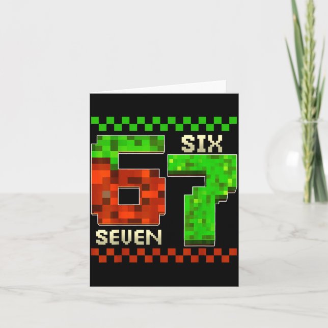 Tarjeta Six Seven Meme Video Gamer Boys Kids 67 Birthday 6 (Anverso)
