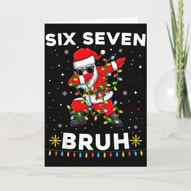 Tarjeta Six Seven Santa Christmas 6 7 Bruh Meme Gen Alpha  (Anverso)