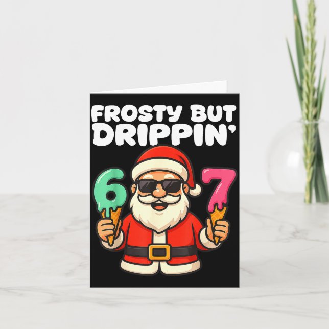 Tarjeta Six Seven Santa Santa Sungles Ice Cream Christmas  (Anverso)