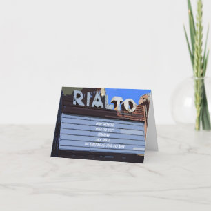 Tarjeta Sixty "Over the Hill" Happy Birthday Theater Sign