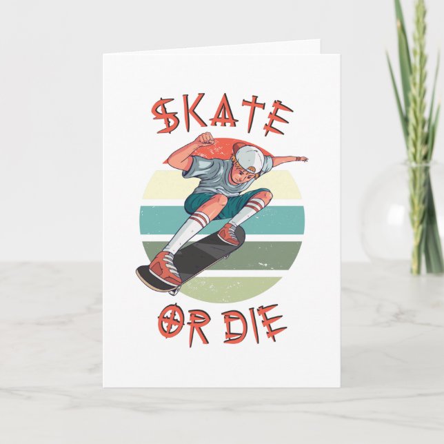 Tarjeta Skate o muere Skateboard Boy (Anverso)
