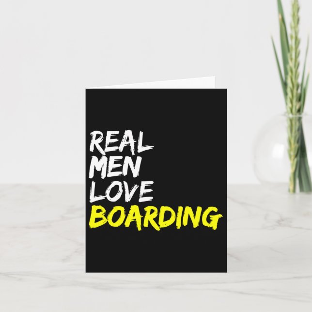 Tarjeta Skate Park Real Men Love Boarding Skateboard Snowb (Anverso)