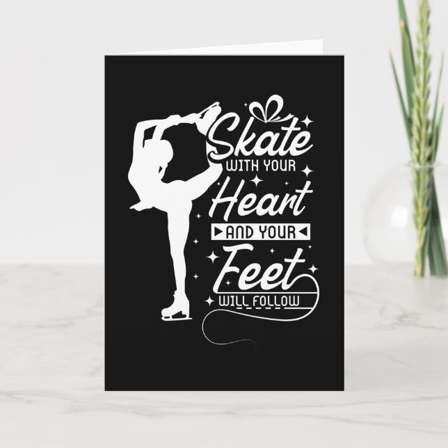 Tarjeta Skate With You Heart, ice skating (Anverso)