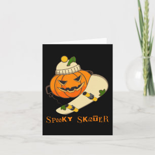 Tarjeta Skateboard de calabaza Halloween Disstume divertid