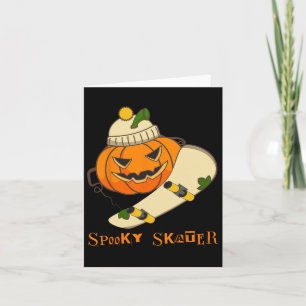 Tarjeta Skateboard de calabaza Halloween Disstume divertid
