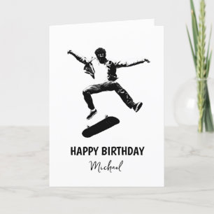 Tarjeta Skateboard Happy Birday Add Name