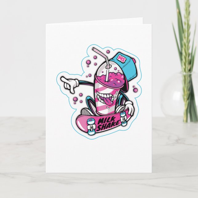Tarjeta Skateboard Milk Shake (Anverso)