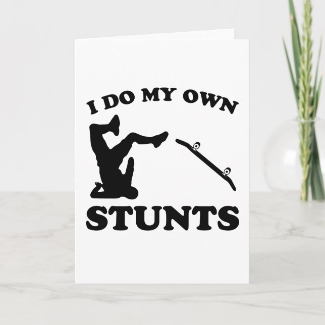 Tarjeta Skateboarder Stunts Fun Skateboard Gift (Anverso)