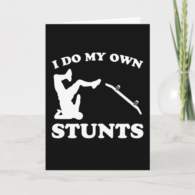 Tarjeta Skateboarder Stunts Fun Skateboard Gift (Anverso)