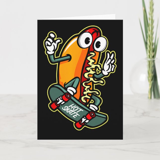 Tarjeta Skateboarding Hot Dog  (Anverso)