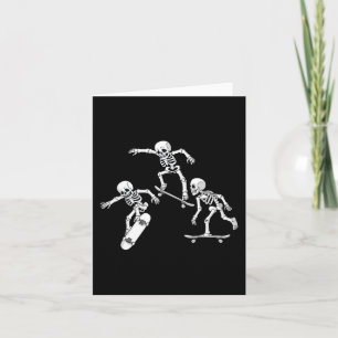 Tarjeta Skateboarding Skeletons Halloween Skater Niños