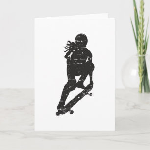 Tarjeta Skater Chica Skateboard Sk8 Patinar Gracioso Regal