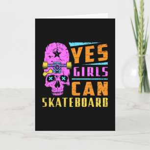 Tarjeta Skater Chica Skateboard Skate Sk8 Gift Idea