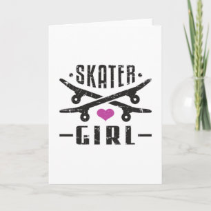 Tarjeta Skater Chica Skateboard Skateboard Sk8 Skate Gift