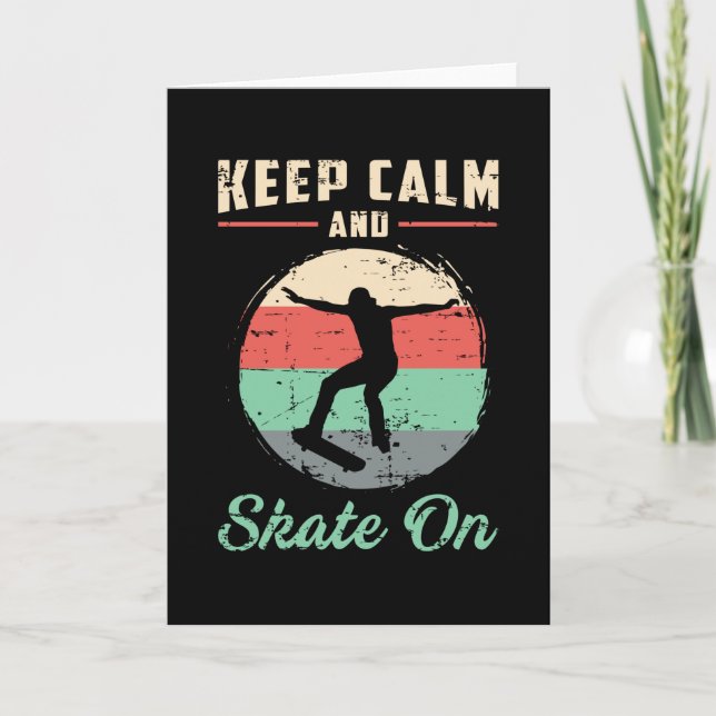 Tarjeta Skater Skateboard Keep Calm Skyft Gift Idea (Anverso)