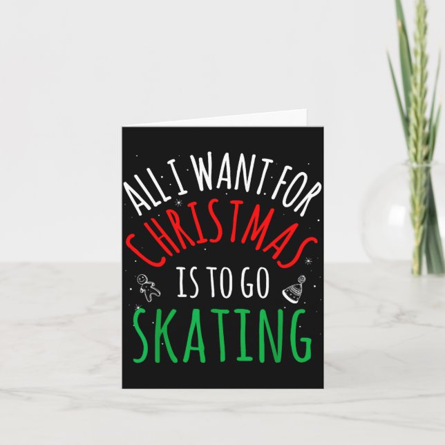 Tarjeta Skating Skate - Group Matching Family Christmas Fu (Anverso)