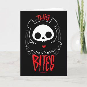 Tarjeta Skelanimals Diego T Esto Muerde Rojo Halloween Esp