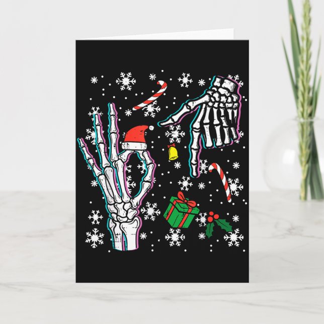 Tarjeta Skeleton 67 Meme Funny Christmas 6 7 Boys Youth Te (Anverso)