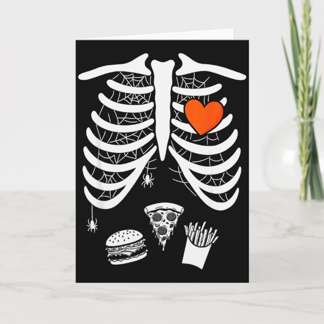 Tarjeta Skeleton Baby Pregnant Xray Rib Cage For Fall Hall (Anverso)